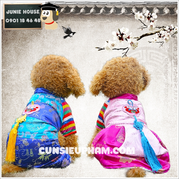 Junie House chuyên cung cấp quần áo cho chó, quần áo chó mèo, đồ chơi cho chó mèo, phụ kiện cho chó mèo, đồ tết Hàn Quốc cho chó mèo... Hotline 0901 18 46 48