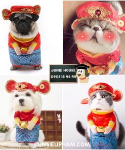 Junie House chuyên cung cấp các loại quần áo phụ kiện cho chó mèo như: đồ tết cho chó mèo, đồ Halloween cho chó mèo, đồ Noel cho chó mèo. quần áo thần tài cho chó mèo Hotline 0901184648